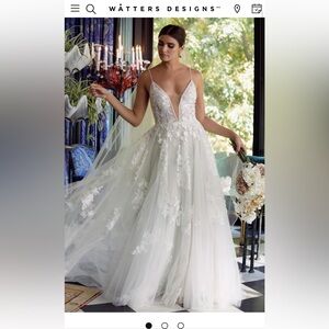 Watters WToo Joelle wedding gown in Ivory- Bridal 10 A line wedding dress